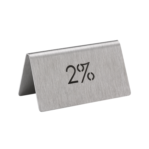 Service Ideas 1C-BF-2PCT-MOD 3" W Stainless Steel Brushed Finish Printed Signs