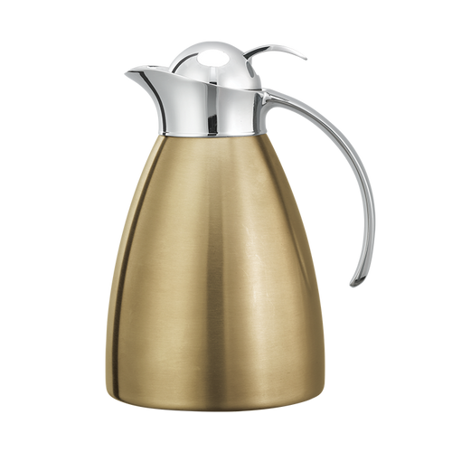 Service Ideas MAR10BSPBVG 1 L. Vintage Gold Stainless Steel Marquette Series Carafe