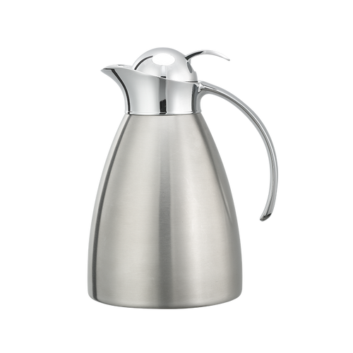 Service Ideas MAR10BSPB 1 L. Polished Stainless Steel Push Button Marquette Series Carafe