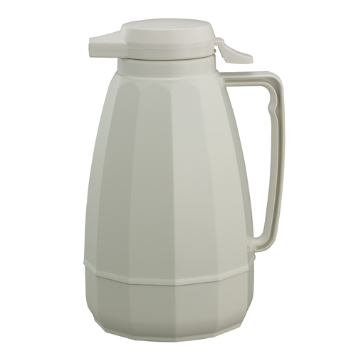 Service Ideas NG101WH 1 L. White Plastic Double Wall Push Button Lid New Generation Server