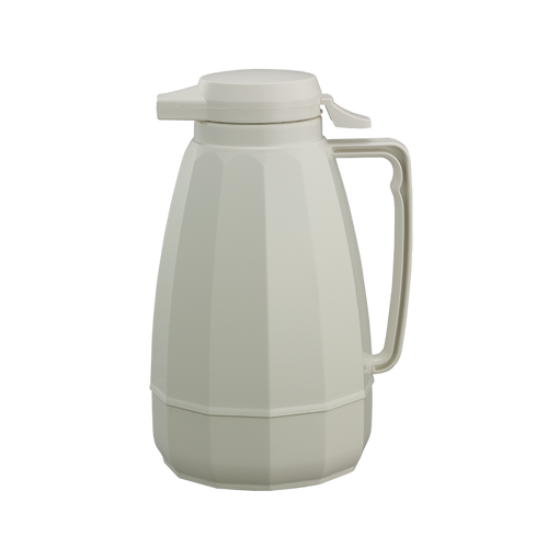 Service Ideas NG101WH 1 L. White Plastic Double Wall Push Button Lid New Generation Server