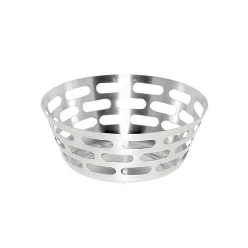 Service Ideas SB-75 6.5" Dia Round Metal Mod18 Steelworks Bread Basket