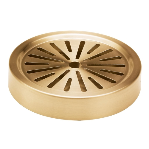 Service Ideas DT6BSVG Vintage Gold Stainless Steel Round 2-Piece Metallic Element Drip Tray