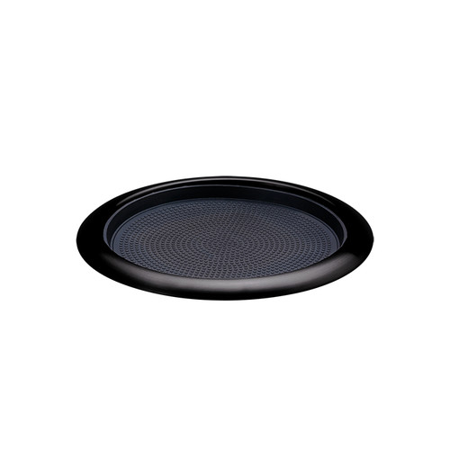 Service Ideas TR119RIBX 11" W Black Round Removable Insert Non-Slip Tray
