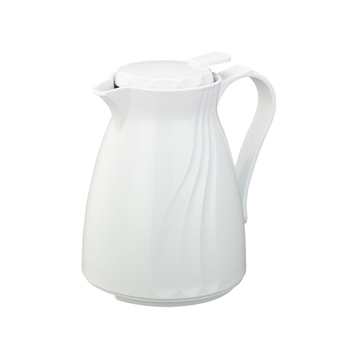 Service Ideas TNSPB06WH 20 Oz. White Plastic Stackable Twist 'N' Serv Carafe
