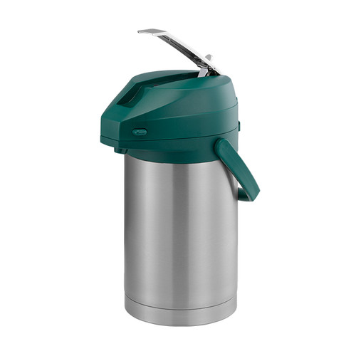 Service Ideas CTAL25GRN 2.5 L. Stainless Steel Lever Style Green Lid Airpot