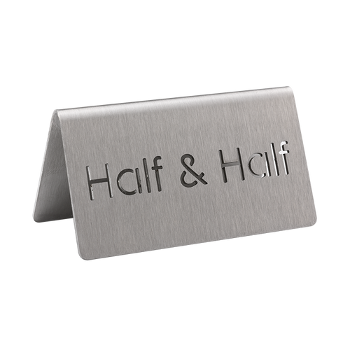 Service Ideas 1C-BF-HALF&HALF-MOD 1.5" H Metal "Half & Half" Beverage ID Tent