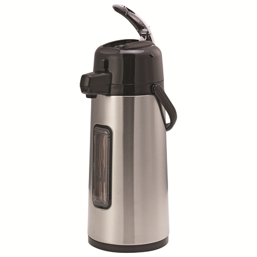 Service Ideas ECAL22SGY 2.2 L. Stainless Steel Lever Black Lid Eco-Air Airpot