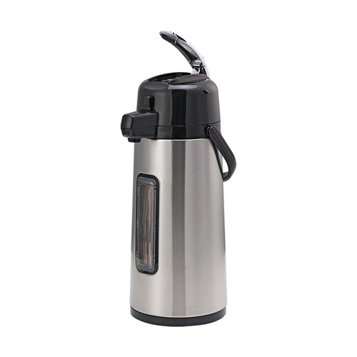 Service Ideas ECAL22SGY 2.2 L. Stainless Steel Lever Black Lid Eco-Air Airpot