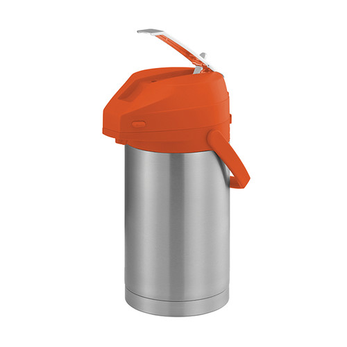 Service Ideas CTAL30OR 3 L. Stainless Steel Lever Style Orange Lid Airpot