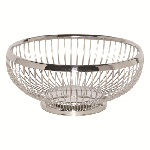 Service Ideas WBR9PS 8.5" Dia. Stainless Steel Round Basket
