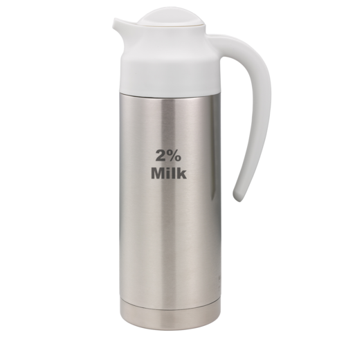 Service Ideas S2SN1002PCTETWHT 33.8 Oz. Stainless Steel White SteelVac Vacuum Creamer