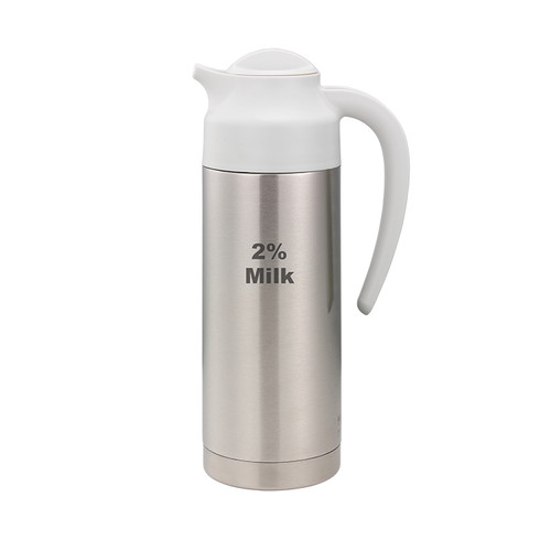Service Ideas S2SN1002PCTETWHT 33.8 Oz. Stainless Steel White SteelVac Vacuum Creamer