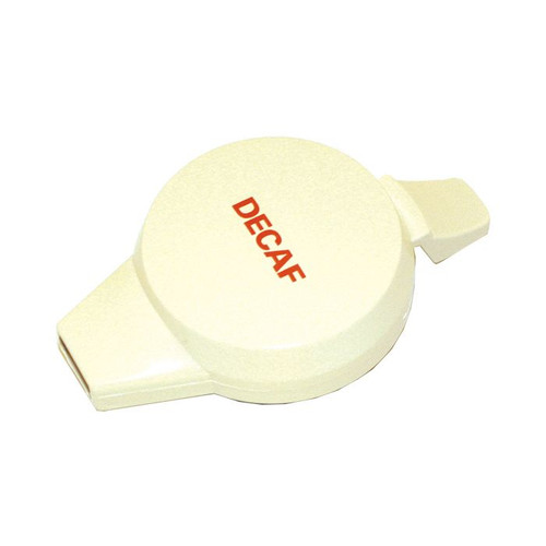 Service Ideas NGLWALD Almond with Orange Writing Decaf Imprint Welded Push Button Server Lid