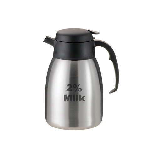 Service Ideas FVPC152PCTET 1.5 L. Stainless Steel Brushed Finish Push Button "2% Milk" SteelVac Carafe