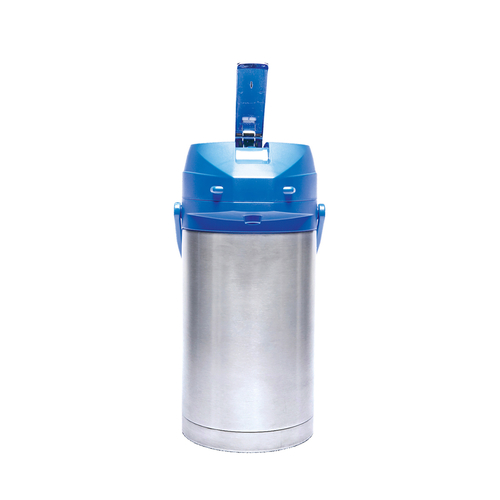 Service Ideas CTAL30BLU 3 L. Stainless Steel Lever Style Blue Lid Airpot
