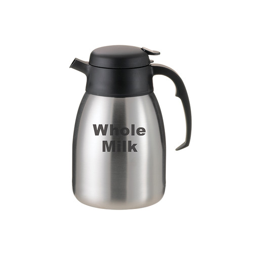 Service Ideas FVPC15WHOLEET 1.5 L. Stainless Steel Brushed Finish Push Button " Whole Milk" SteelVac Carafe