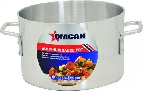 Omcan USA 43391 14 Quart Aluminum Dual Riveted Handles Sauce Pot