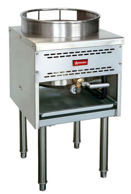 Omcan USA 47686 1 Burner Stainless Steel Natural Gas Wok Range - 125,000 BTU