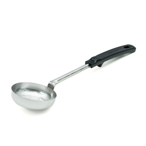 Vollrath 61174 5 Oz. Solid Stainless with Grip 'N Serv Black Plastic Handle Spoodle