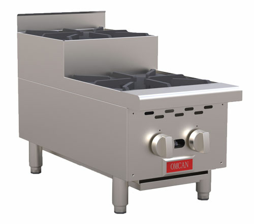Omcan USA 47382 12" W Stainless Steel Countertop Natural Gas Hotplate - 52,000 BTU