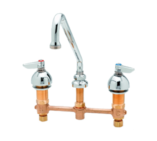 Advance Tabco K-133 8" Centers Chrome Plated 3 Hole Deck Mounted Faucet