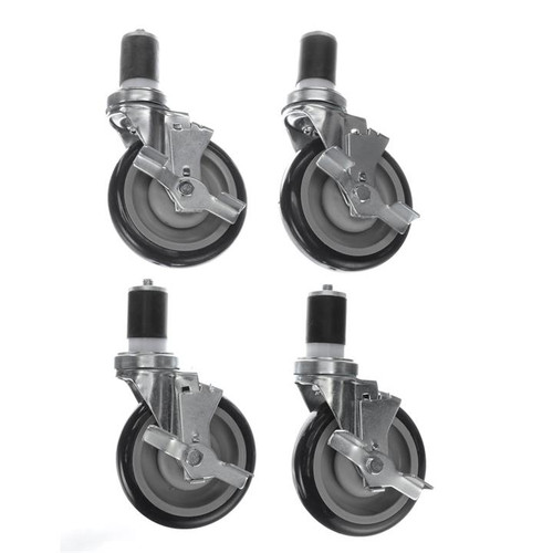 Component Hardware CSTPK-5PUES-4B 5" Blue Polyurethane Wheel Stem Caster Pack