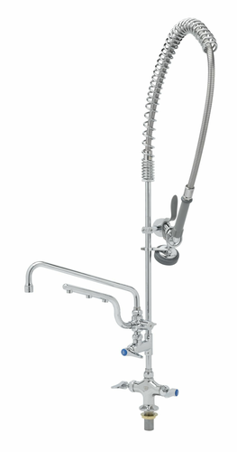 T&S Brass B-0113-U12-CR-B Polished Chrome Plated Brass Ceramic Cartridge UltraRinse Single Hole Deck Mount Mixing Faucet