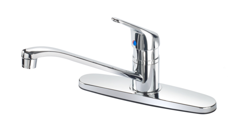 Krowne 16-351L 8" Centers Solid Chrome Plated Brass Body Single Lever Deck Mount Royal Series Faucet with Remote Spray