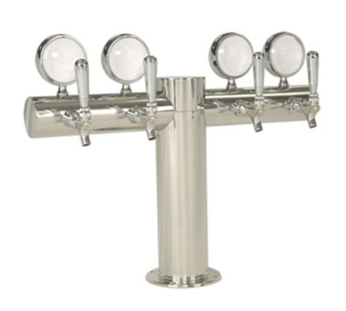 Micro Matic METRO-T-4PSSKR-M Countertop Glycol Cooled with 4 Faucets Metropolis "T" Draft Beer Tower