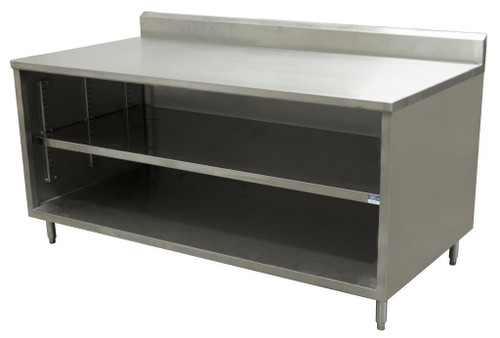 BK Resources CSTR5-2472 72" W x 24" D Stainless Steel Top and Base with 5" Backsplash Chef Table