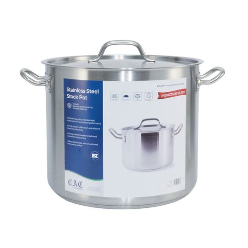 CAC China STKP-32 32 Qt. Stainless Steel Stock Pot with Lid (2 Set Per Case)