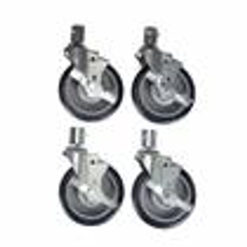 Component Hardware CSTPK-5PFC Blue Polyurethane Female Collar Shelving Caster Pack