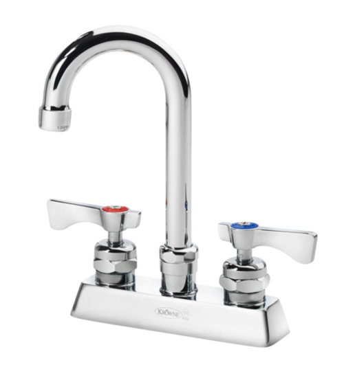Krowne 15-325L-W-E2 Gooseneck 0.5 GPM Deck Mount Faucet