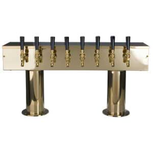 Micro Matic DPT48PVDKR Countertop Glycol Cooled with 8 Faucets Double Pedestal Draft Beer Tower