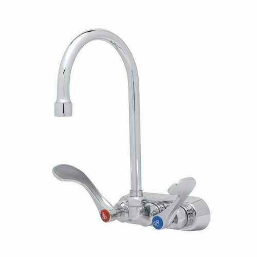 T&S Brass B-1146-04-CR-VF10 4" Centers 5.75" L Gooseneck Spout Wall Mounted Workboard Faucet