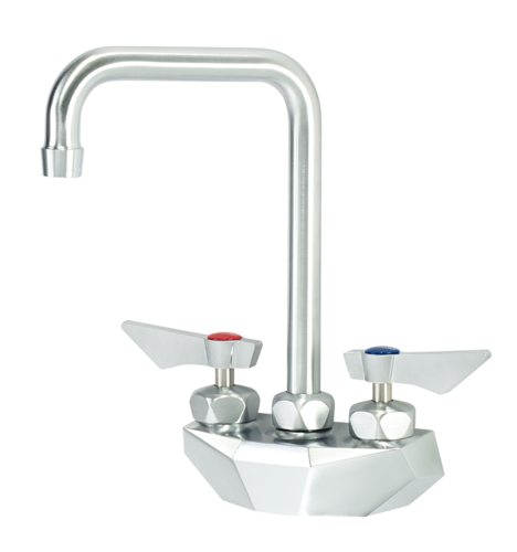 Krowne DX-401 6" Double Bend Spout Ultra-Polish Satin Finish Splash Mount Diamond Series Faucet