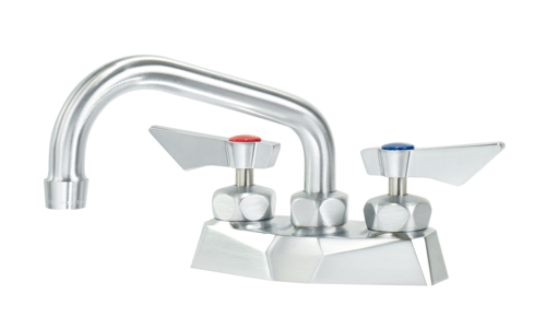 Krowne DX-306 6" Swing Spout Ultra-Polish Satin Finish Deck Mount Diamond Series Faucet