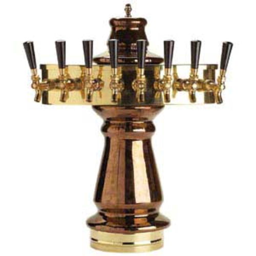 Micro Matic CT500E-8KR Ceramic 8 Stainless Steel Faucets Glycol Cooled Vienna Draft Beer Tower