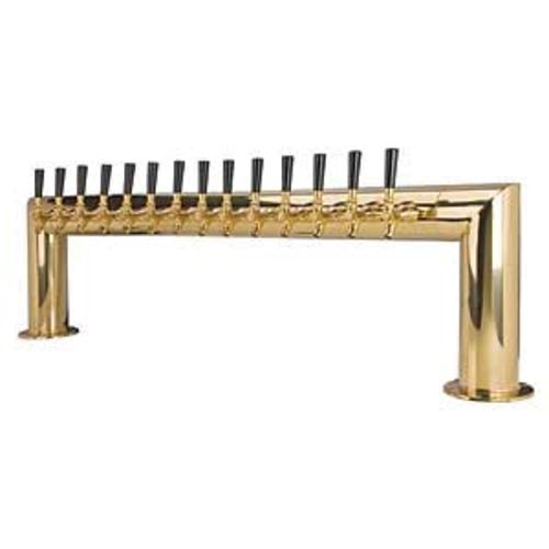 Micro Matic PT4A-14PVDKR Brass 2 Columns 14 Taps Pass-Thru Draft Beer Tower