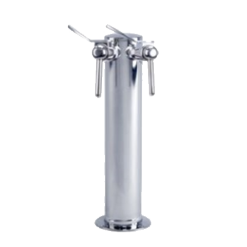 Micro Matic D4743DT-W Stainless Steel Finish 2 Tap Air-Cooled Column Wine Font