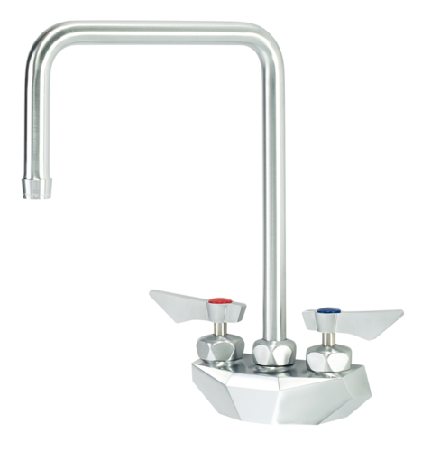 Krowne DX-402 8.5" Double Bend Spout Ultra-Polish Satin Finish Splash Mount Diamond Series Faucet