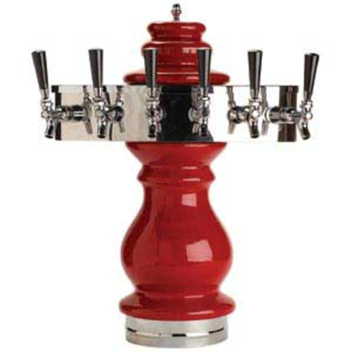 Micro Matic CT400E-6KR Ceramic 6 Stainless Steel Faucets Glycol Cooled Braumeister Draft Beer Tower