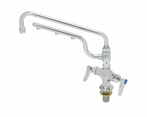 T&S Brass B-0201-U12-CR Polished Chrome Plated Brass with Cerama Cartridge UltraRinse Single Hole Deck Mount Mixing Faucet