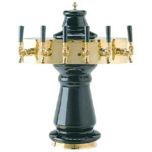 Micro Matic CT500E-6KR Ceramic 6 Stainless Steel Faucets Glycol Cooled Vienna Draft Beer Tower