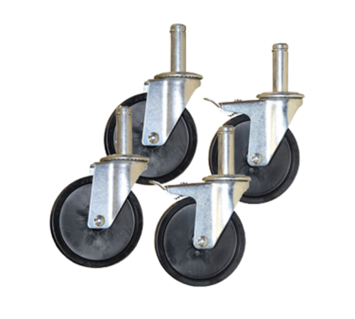 Component Hardware CSTPK-3PRS 3" Dia. Black Polyolefin Stem Caster