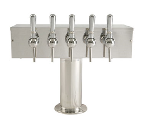 Micro Matic DS-355-PSS-W Stainless Steel Finish 5 Tap Air-Cooled T Style Wine Font