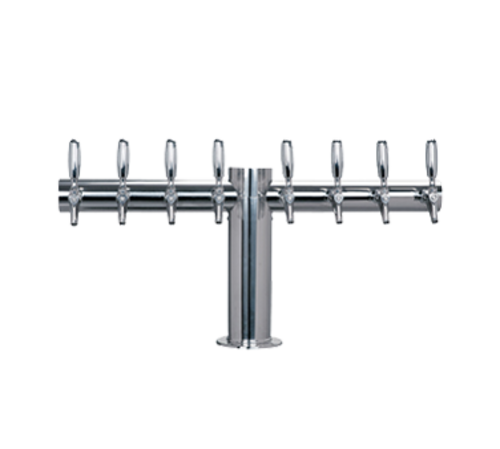 Micro Matic METRO-T-8PSSKR-4 Countertop Glycol Cooled with 8 Faucets Metropolis "T" Draft Beer Tower