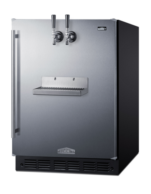 Summit SBC7BRSFRTPADA 5.3 Cu.Ft. Stainless Steel Front Tap Built-In Beer Kegerator - 115 Volts