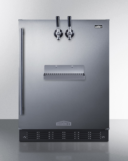 Summit SBC7BRSFRTPADA 5.3 Cu.Ft. Stainless Steel Front Tap Built-In Beer Kegerator - 115 Volts